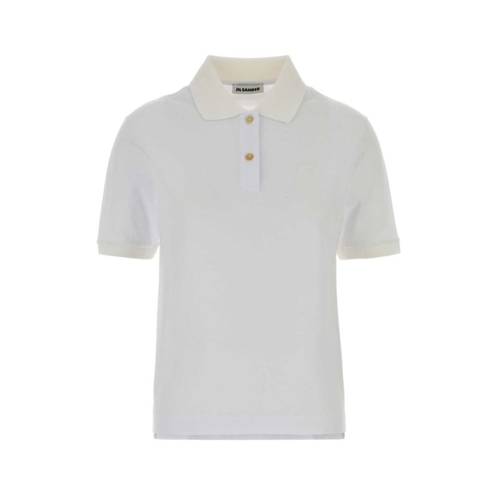 Jil Sander Women White Piquet Polo Shirt